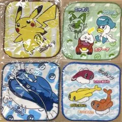 【匿名配送】 ポケモン ハンカチ くら寿司 コンプリートセット 計4枚