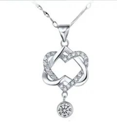 ダブルハート　ペンダントネックレス