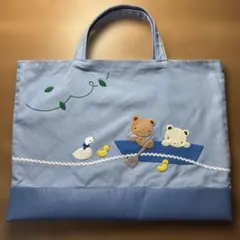 familiar デニムバッグ　レッスンバッグ　水色