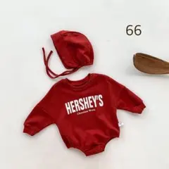セール【新品】レッド　66サイズ　ハーシーズ セット ロンパース 韓国子供服