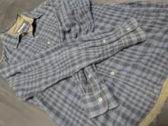 GLOBAL WORK ネイビー系チェック柄ネルシャツ S