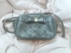 Kawaii リボン付きグレーショルダーバッグ 地雷系 量産型