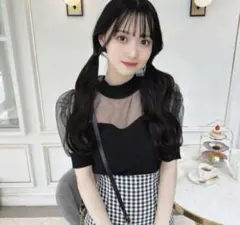 バックリボンオーガンジートップスのサムネイル