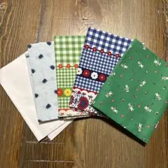 LECIEN入り レトロ コットン生地 5枚セット 未使用 パッチワーク キルト