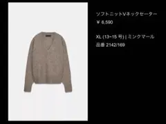 ソフトニットVネックセーター XL ミンクマール