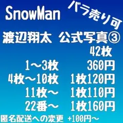 [まとめ売り]SnowMan 渡辺翔太 公式写真③ 42枚[バラ売り可]