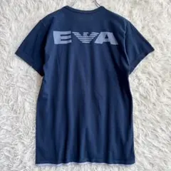 エンポリオアルマーニ コットンクルーネックTシャツ バックプリント ネイビーL