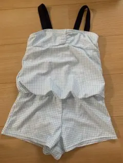 水色ギンガムチェック ワンピース水着　女の子　130cm 125cm-135cm