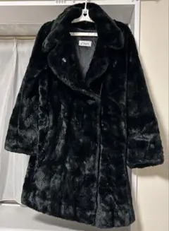 【フランス製USED】Osse's ブラックファーコート