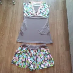 roche(ローチェ)チュニック丈トップスとキュロットパンツ2点セット★Lサイズ