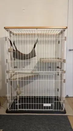 コジマ　ウッドワンサークル キャット 2段 KJセット 猫ケージ 使用3週間