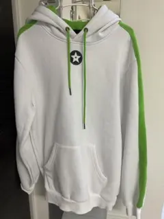 elite grips パーカー ホワイト×グリーン 裏起毛 厚手 Mサイズ