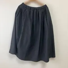 無印　グレー フレアスカート ウエスト紐のサムネイル