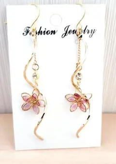 408# ピアス ハンドメイド レジン フラワー 春ピアス 夏ピアス 花