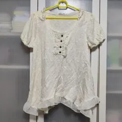 5821y 【最終価格】アクシーズ アイボリー フード付きカットソー М