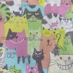 【新品】 生地　はぎれ　猫　猫柄　カラフル