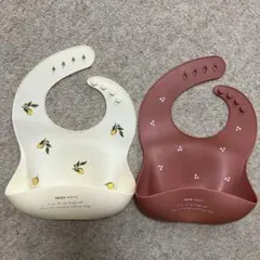 TRICK HOLIC シリコンビブ 2枚セット（レモン／さくらんぼ）