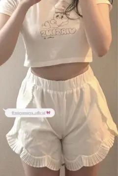 【mieya mieya】 angel frill pants（white)