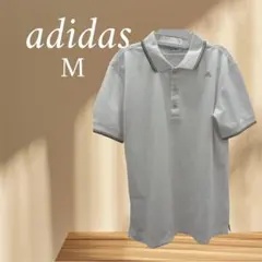 adidas ホワイト ポロシャツ Mサイズ　ホワイト　ゴールド