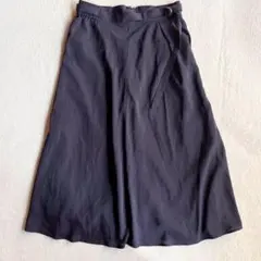 【インデックス】フレアスカート（M）ミディ丈 サイドジップ ウエストベルト 紺のサムネイル