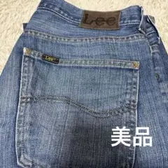 Lee デニムパンツ W32 L34 革パッチ 色落ち良好 定番 古着❗️