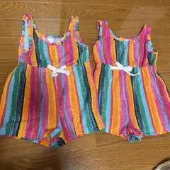 ベビー　夏服　ロンパース　双子　つなぎ　セット