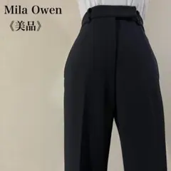 美品 Mila Owen ミラオーウェン センタープレス テーパードパンツ