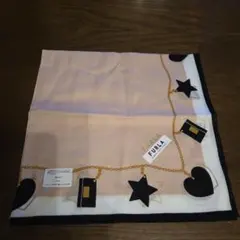 FURLA ハート 星 モチーフ 綿ハンカチ