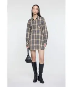 MOUSSY CHECK SHIRT ドレス Mサイズ