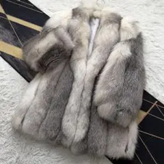 Dior/ディオール 極上肉厚/総丈92 プラチナフォックス ファーコート 毛皮のサムネイル