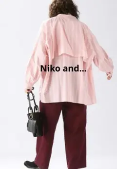 niko and... バックフリルBIGチュニックシャツ ピンク