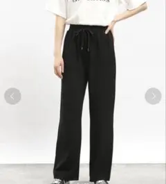 [新品未使用]グローバルワーク　ジョーゼットリラックスパンツ　ブラック　Lサイズ