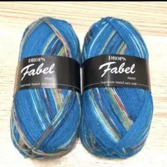 162 ドロップス　DROPS Fabel ソックヤーン ウール 中細 ブルー