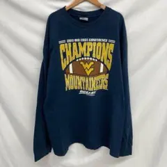 A546 トライレイク アメリカ古着メキシコ製プリント長袖Tシャツネイビーメンズ