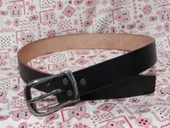 5ミリ厚多脂革ブラックベルトG42バックル(純銀メッキ燻し磨き仕上げ)