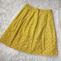 美品♡ AMACA アマカ　ひまわり柄　レース　クリーニング済　膝丈　スカート