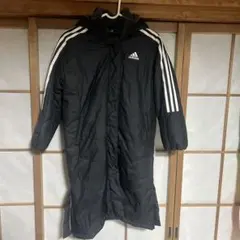 adidas フード付きダウンコート 130サイズ 黒