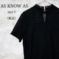 美品✨【アズノウアズ】黒レースシャツ　半袖　透け感　人気デザイン　かわいいのサムネイル