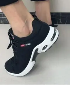 エアクッションソールメンズ ランニングシューズ 26.5cm ブラック 通気性