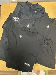 サッカーインナーシャツ5枚セット　ブラック150.160CM