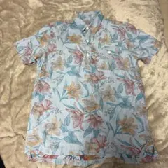 GAP メンズ 半袖 アロハシャツ 花柄 ブルー Sサイズ リゾート ハワイアンのサムネイル