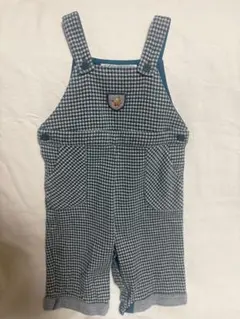 familiar ファミリア ロンパース オーバーオール チェック 緑 80