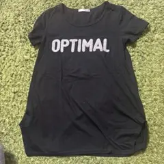 OPTIMAL プリント 半袖Tシャツ 黒
