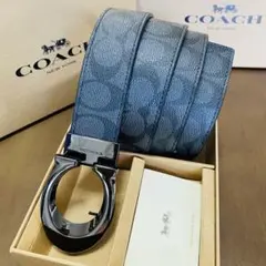 5/9日限定COACHコーチ新品正規品リバーシブルレザーベルト 回転