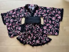 花柄フリル浴衣ドレス (表示サイズ130cm)