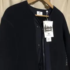 ユニクロ エンジニアードガーメンツ フリースノーカラーコート ネイビー　S 新品