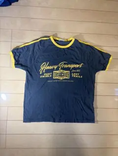 【ZARA】ヴィンテージ風 リンガーTシャツ プリントT M相当 グレー×イエロ