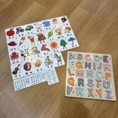 アルファベット　型はめパズル　3coins　英語絵カード　DAISO 知育のサムネイル