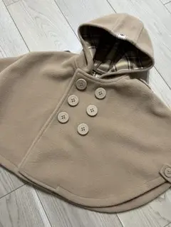 ミキハウス ベージュ フード付きポンチョ F