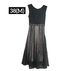 美品 黒レースワンピース M 結婚式 二次会 フォーマル 上品 きれいめ春夏